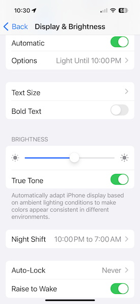 iPhone display settings 275w copy