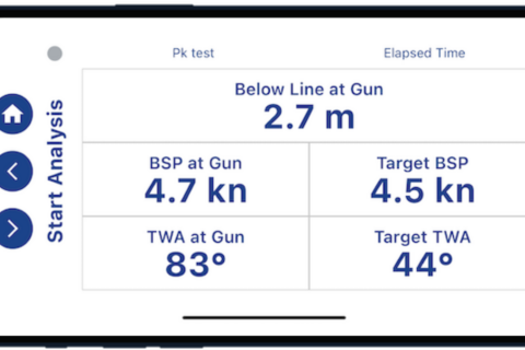 Pathfinder Sailing Start Analysis screen