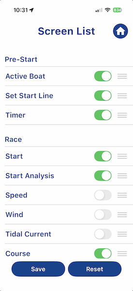 Pathfinder Sailing - Screen list Basic plan Pathfinder Sailing - Screen list Basic plan