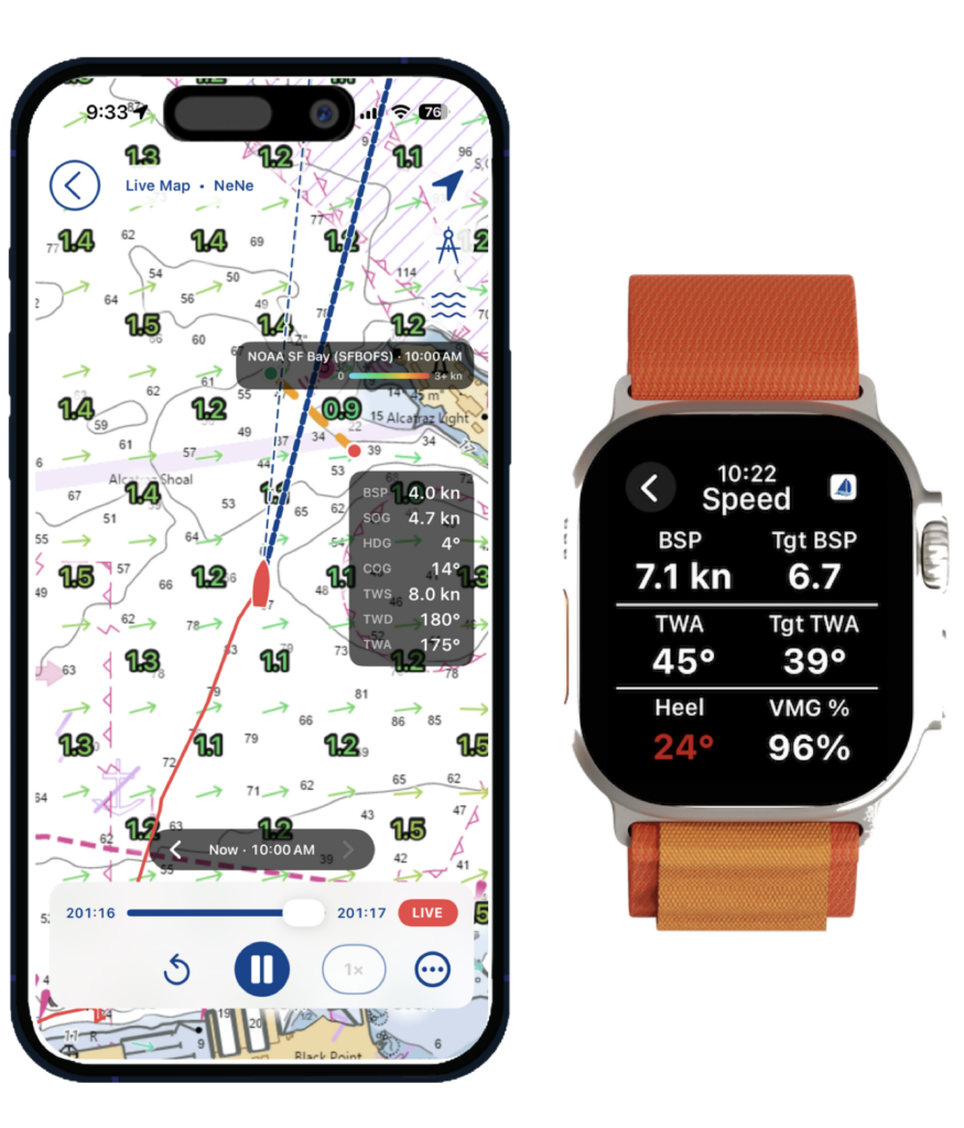 Pathfinder-LiveMap-screen-iPhone-and-Watch Pathfinder Sailing-LiveMap and-Watch