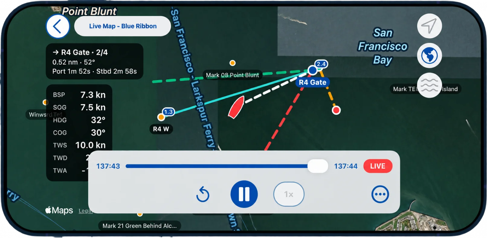 Pathfinder Sailing - Live Map with Navigation